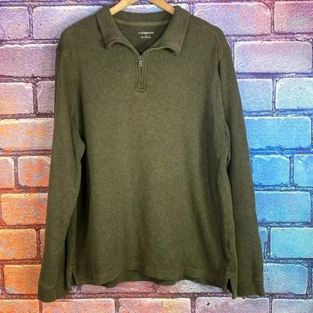 Croft & Borrow Sweatshirt Men’s Green Pullover Sweater - Picture 1 of 7